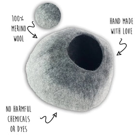 Walking Pet- Cat Cave Wool Light Gray & Dark Gray