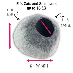 Walking Pet- Cat Cave Wool Light Gray & Dark Gray
