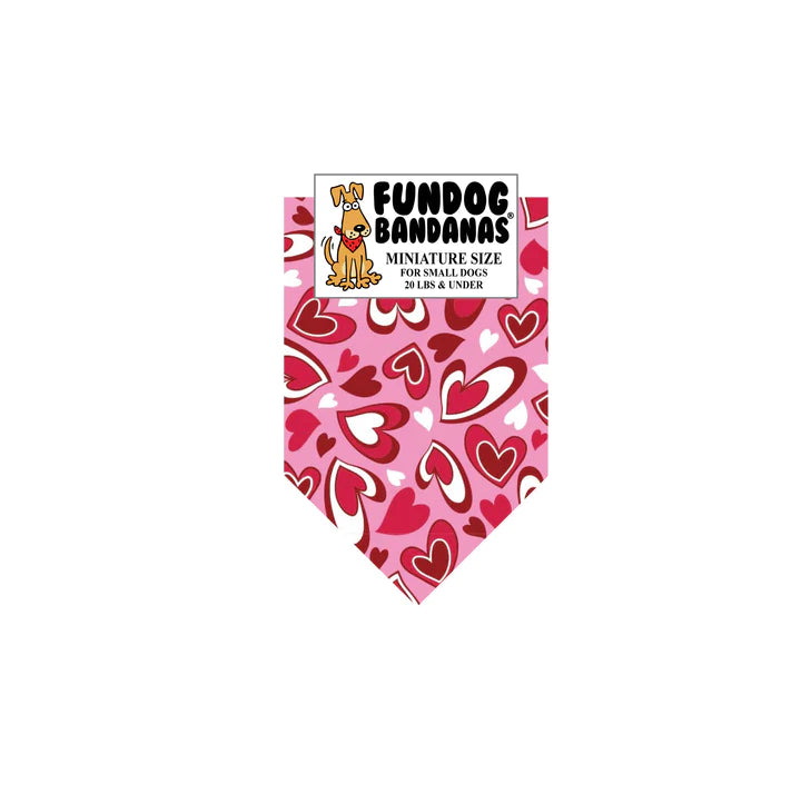 FunDog Bandanas - Dog Bandana Hearts Pink