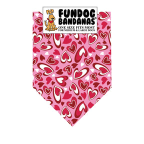 FunDog Bandanas - Dog Bandana Hearts Pink