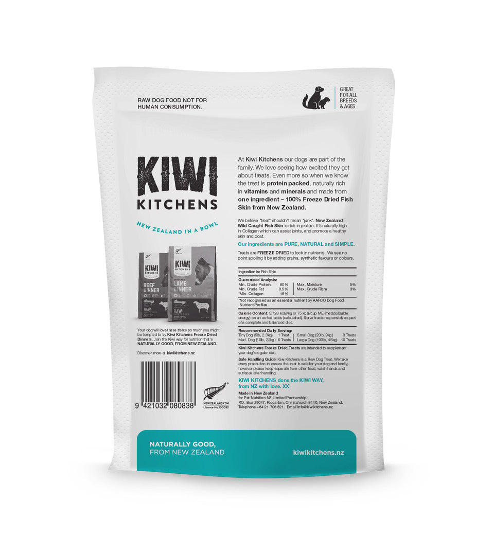 Kiwi Kitchens - Fish Skin Treats Raw Freeze Dried Wild Caught