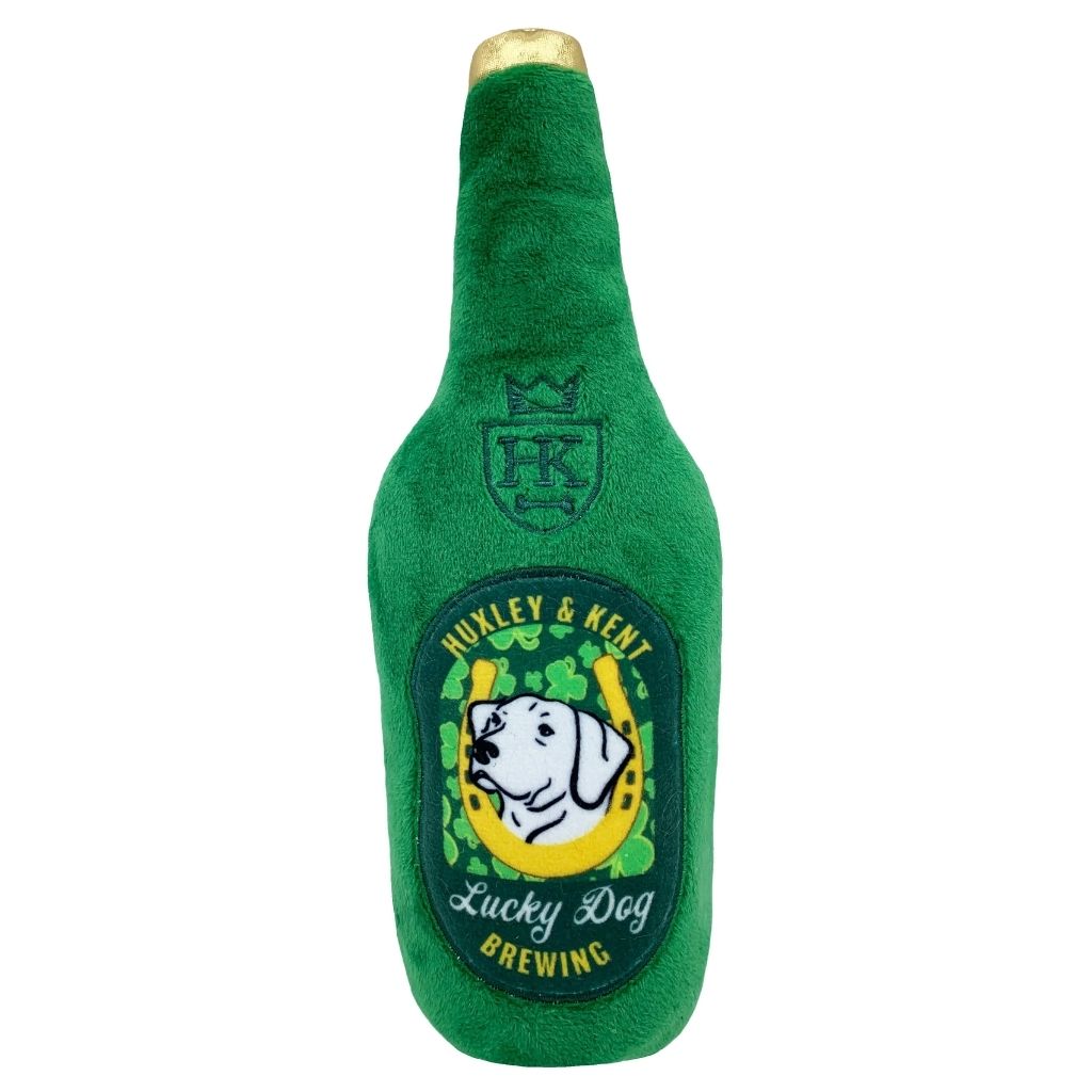Huxley & Kent - Lulubelles Power Plush Lucky Dog Beer Plush Dog Toy - Southern Agriculture 