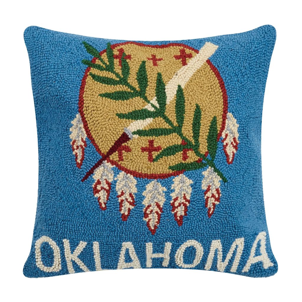 Peking Handicraft - Pillow Oklahoma Flag Hook