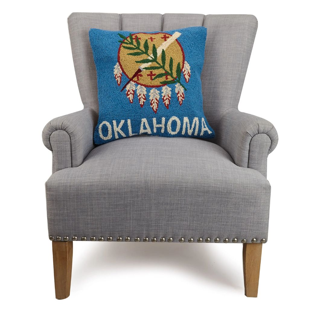Peking Handicraft - Pillow Oklahoma Flag Hook