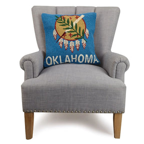 Peking Handicraft - Pillow Oklahoma Flag Hook