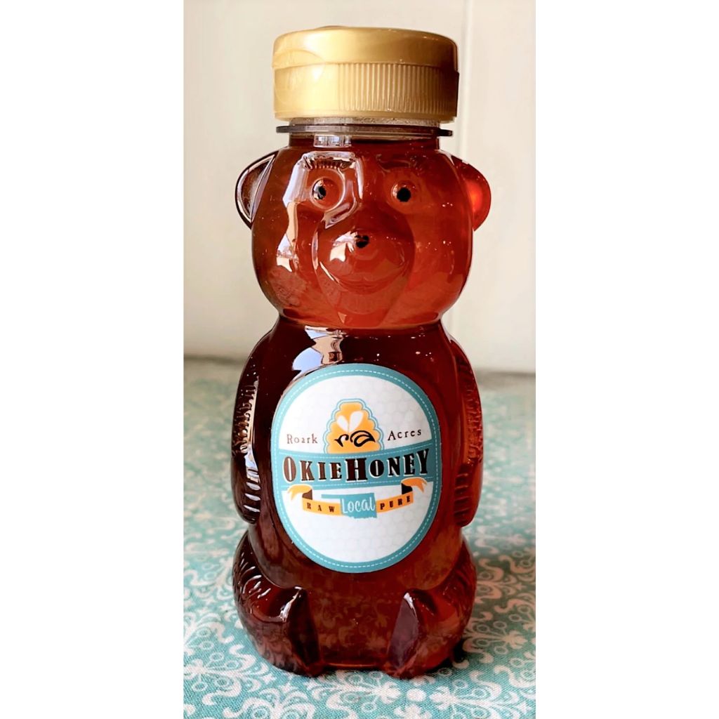 Roark Acres Honey Farms - Oklahoma Okie Honey 12 oz. Plastic Bear Squeeze Bottle - Southern Agriculture 