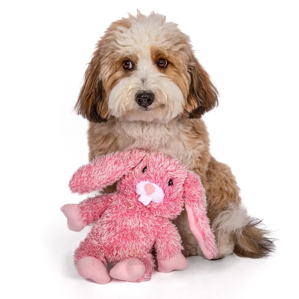 fabdog - Pink Fluffy Bunny Dog Toy