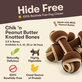 Pet 'n Shape - Hide Free Chick 'n Peanut Butter Knotted Bones