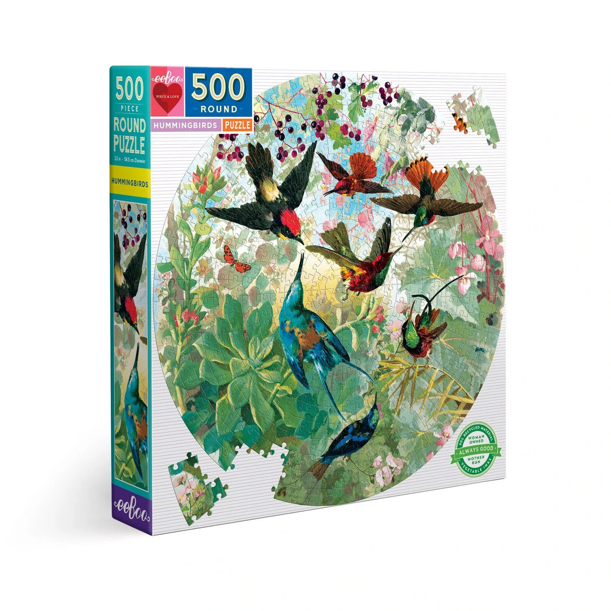 eeBoo - Hummingbirds 500 Piece Puzzle