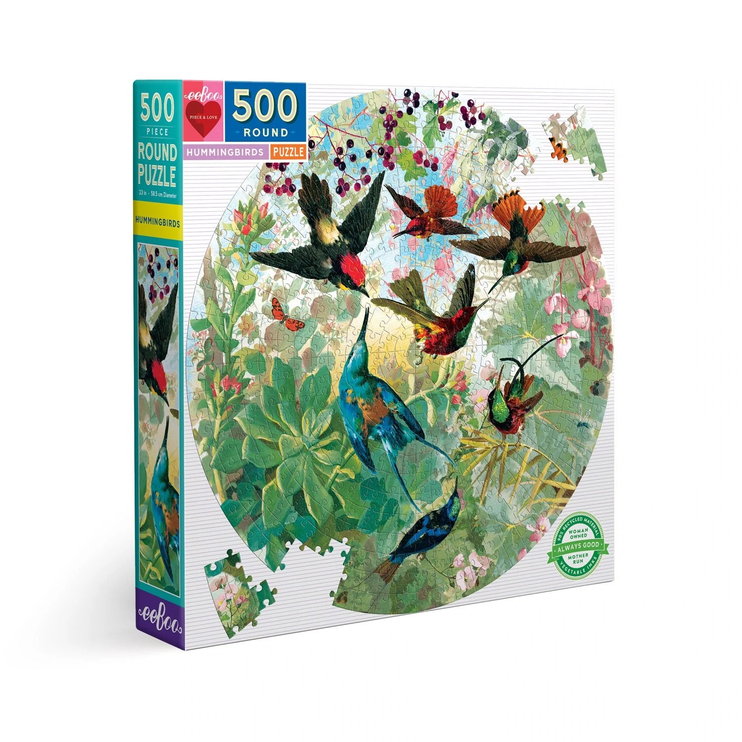 eeBoo - Hummingbirds 500 Piece Puzzle