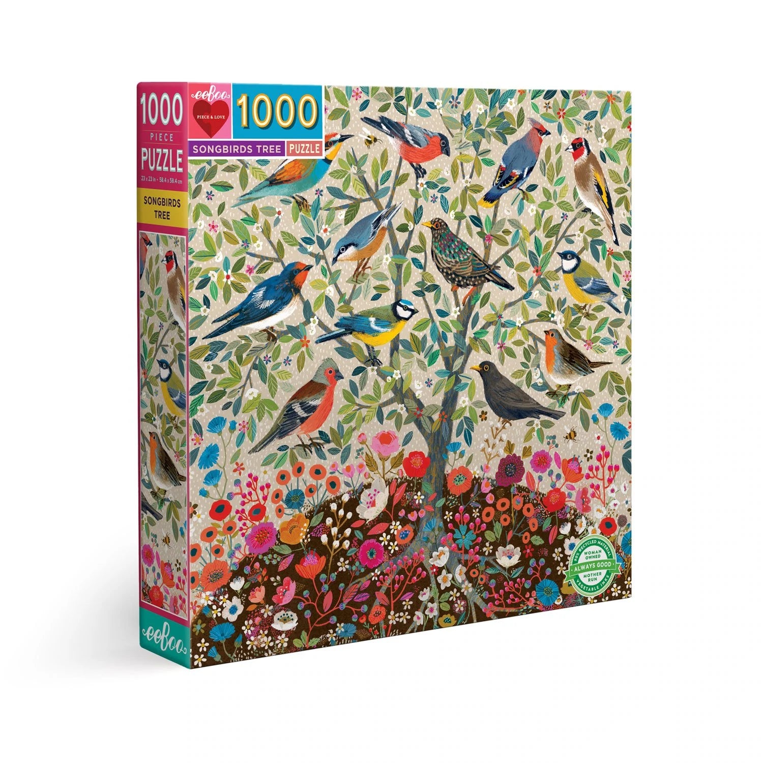 eeBoo - Songbirds Tree 1000 Piece Puzzle