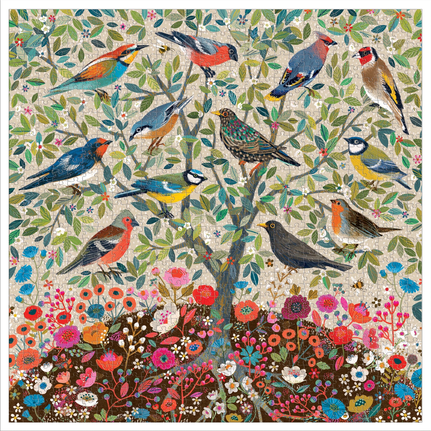 eeBoo - Songbirds Tree 1000 Piece Puzzle