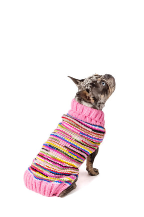 Chilly Dog - Dog Sweater Pink Multi Wool