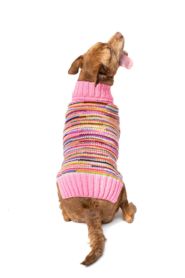 Chilly Dog - Dog Sweater Pink Multi Wool