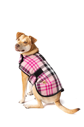 Chilly Dog - Dog Blanket Coat Pink Plaid