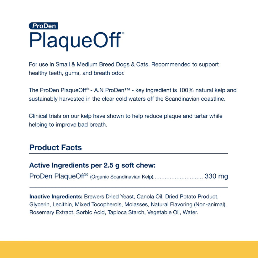 NaturVet - Copy of PlaqueOff Soft Chews For Small & Medium Breed Dogs - Southern Agriculture 