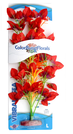 Blue Ribbon - Willow Leaf Plant Red Silk-Style With Resin Base