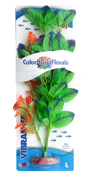 Blue Ribbon - Melon Leaf Plant Green Silk-Style With Resin Base