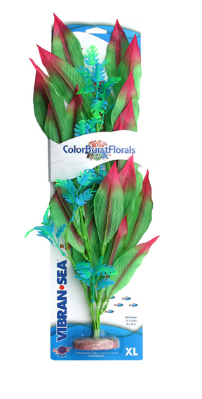 Blue Ribbon - Amazon Sword Plant Green Silk-Style With Resin Base