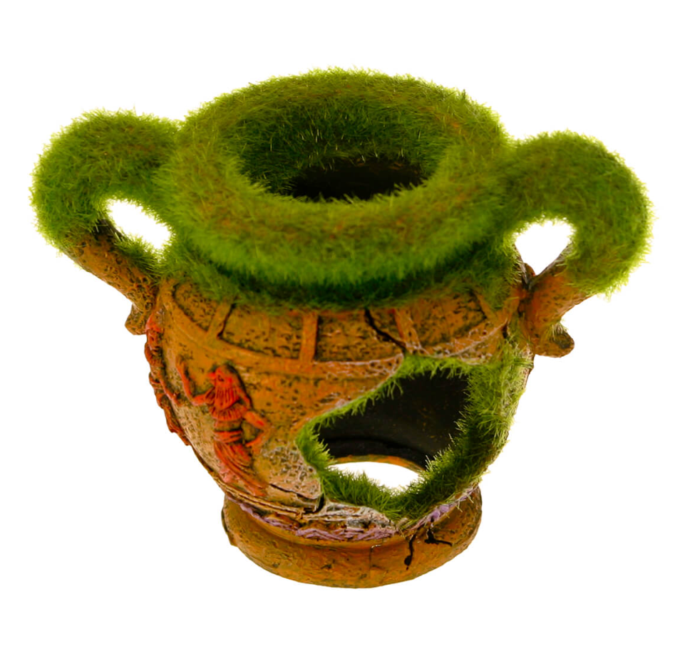 Blue Ribbon - Vase With Fiber Moss Fish Tank Ornament