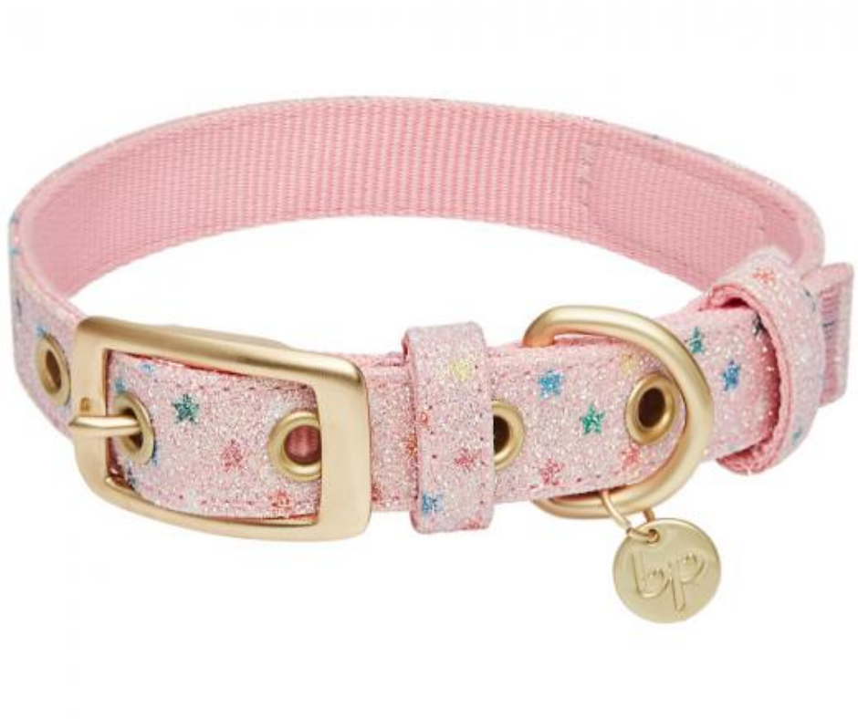 Most Coveted Holo Glitter Dog Collar with Flower Pink Multi Stars-Southern Agriculture