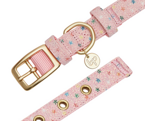 Most Coveted Holo Glitter Dog Collar with Flower Pink Multi Stars-Southern Agriculture