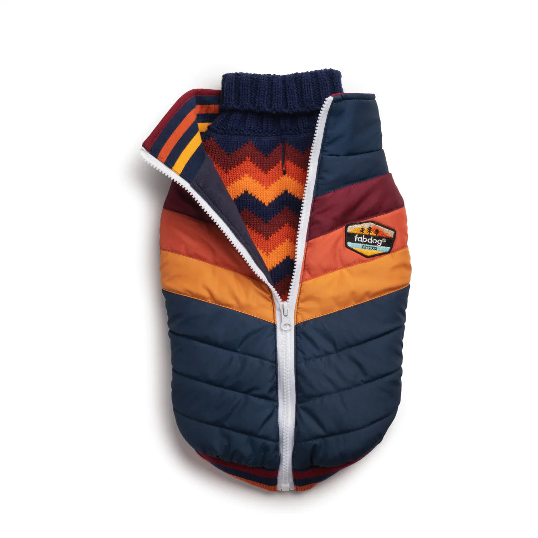fabdog - Dog Coat Navy Chevron
