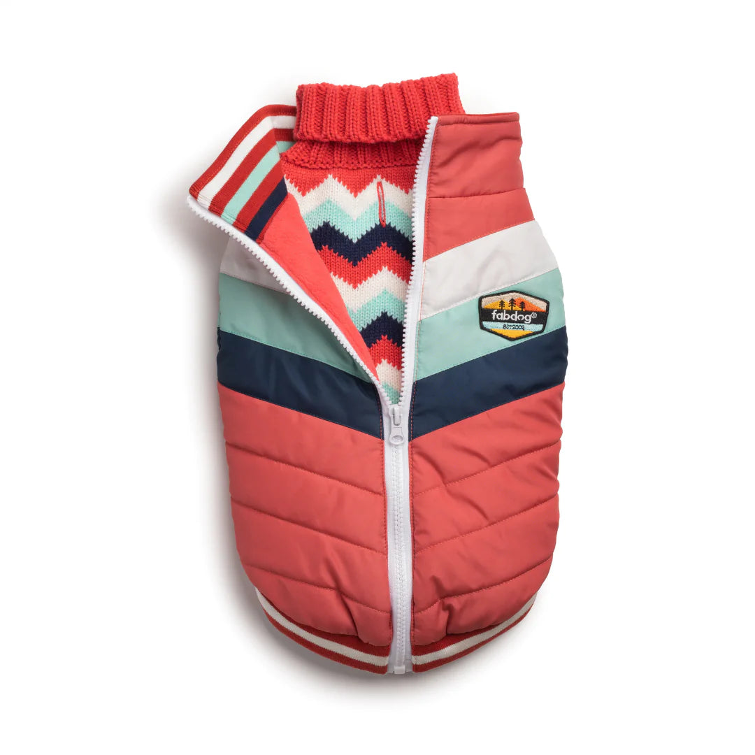 fabdog - Dog Coat Melon Chevron
