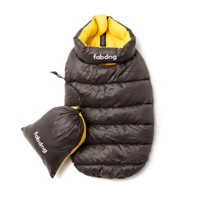 Fabdog Combo Pack N' Go Reversible Dog Puffer Yellow/Grey - Southern Agriculture 