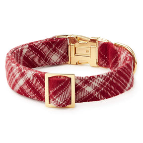 The Foggy Dog - Dog Collar Marsala Plaid