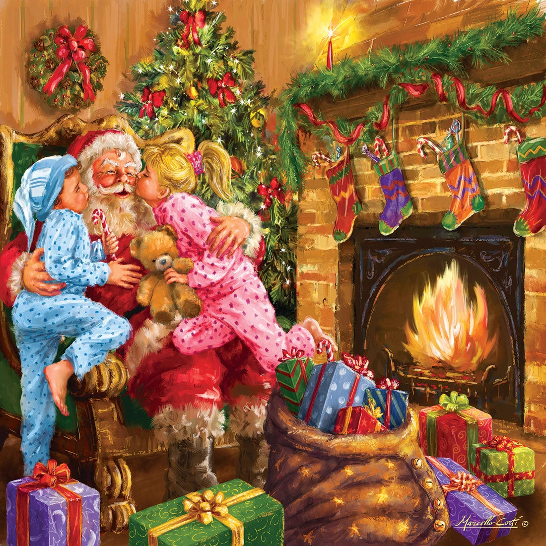 Sunsout - Puzzle Everyone Loves Santa