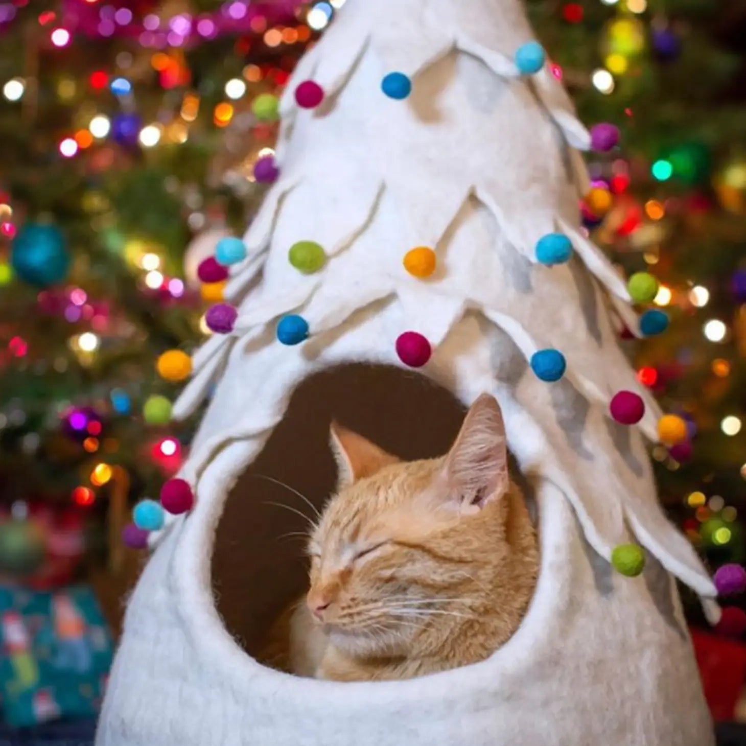 Dharma Dog Karma Cat - Holiday Tree Wool Pet Cave