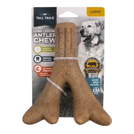 Tall Tails - Antler Chew Easy Grip Shape Steamed-In-Scent/Treat Trough Bacon - Southern Agriculture 