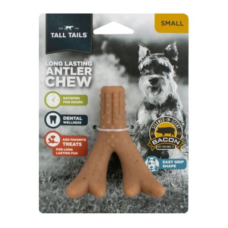 Tall Tails - Antler Chew Easy Grip Shape Steamed-In-Scent/Treat Trough Bacon - Southern Agriculture 
