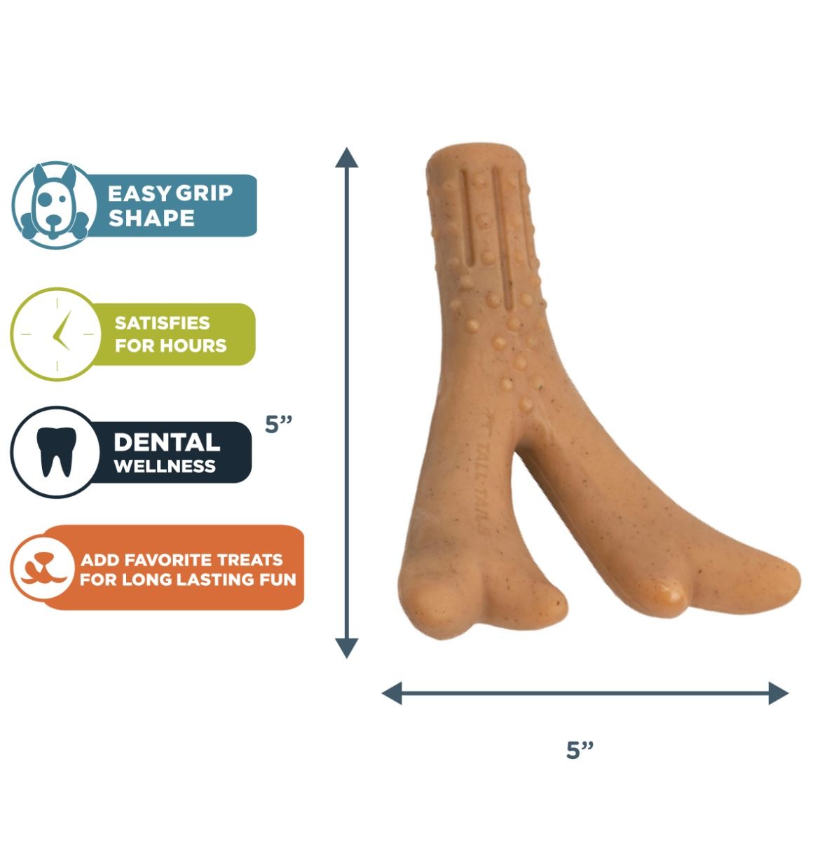 Tall Tails - Antler Chew Easy Grip Shape Steamed-In-Scent/Treat Trough Bacon - Southern Agriculture 