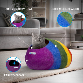 Feltcave - Cat Bed Cave Rainbow