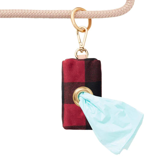 The Foggy Dog - Waste Bag Dispenser - Buffalo Check w Gold