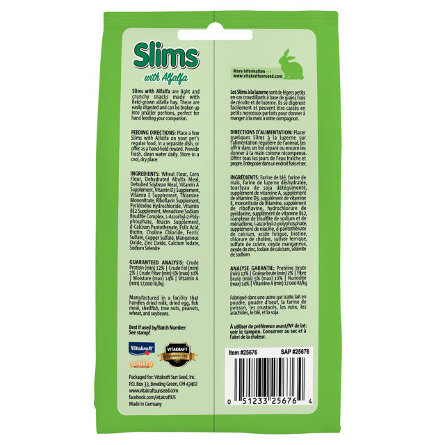 Vitakraft - Alfalfa Slims For Rabbits