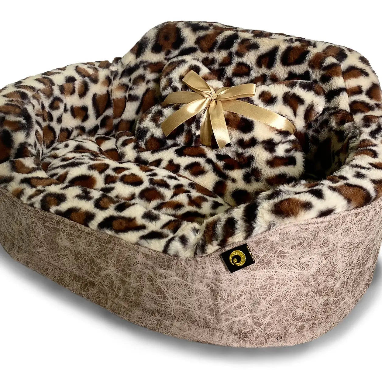 Precious Tails - Leopard Princess Pet Bed with Bone Pillow - Southern Agriculture 