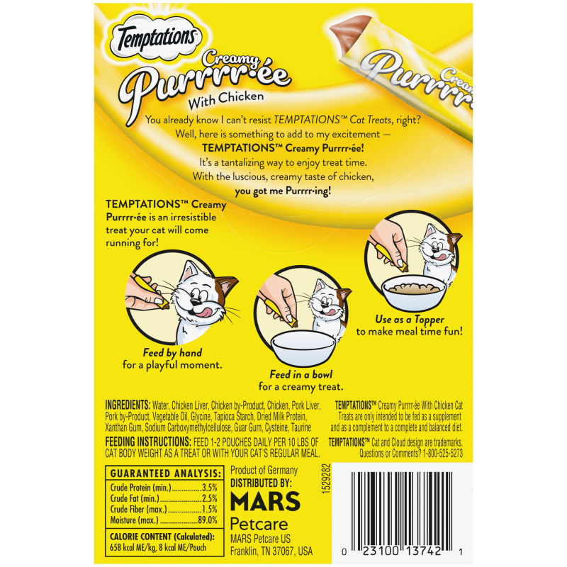 Temptations - Creamy Purrrr-ee With Chicken Cat Treats