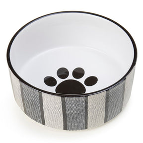 Petrageous Designs - Bowl Grey Pinstripe Stoneware