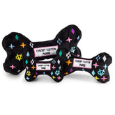 Haute Diggity Dog - Black Monogram Chewy Vuiton Bone Dog Toy - Southern Agriculture 