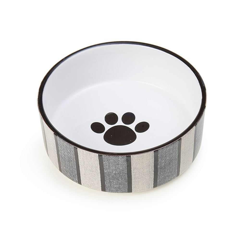 Petrageous Designs - Bowl Grey Pinstripe Stoneware
