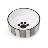 Petrageous Designs - Bowl Grey Pinstripe Stoneware