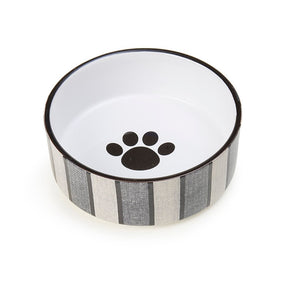 Petrageous Designs - Bowl Grey Pinstripe Stoneware