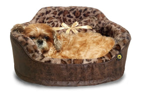 Precious Tails - Leopard Princess Pet Bed with Bone Pillow - Southern Agriculture 