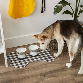 Bone Dry - Mat Bone Shaped Buffalo Plaid Black & White