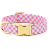 The Foggy Dog - Dog Collar Gingham Valentines Day Gold