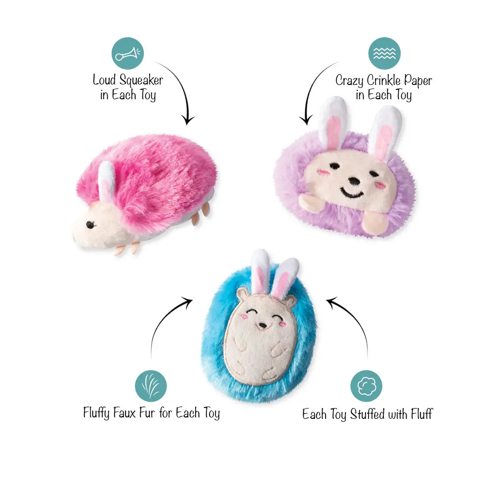 Petshop by Fringe Studio -  Spring Fling Dog Toy Set Plush 3 Piece - Southern Agriculture 