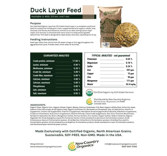 New Country Organics - Duck Layer - 40 lbs